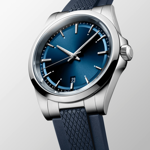 Reloj Mecánico Automático para Hombre con Esfera Azul Sunburst, Ventana de Fecha, Cristal de Zafiro y Correa de Goma, Reloj Deportivo de Pulsera - Product Image 1