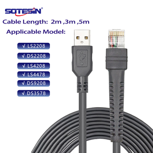 Cable SOTESIN 7tf 2m USB a RJ50 Cobre Puro para Escáner Código Barras QR Zebra Motorola <span class=keywords><strong>Symbol</strong></span> DS2278 <span class=keywords><strong>Li4278</strong></span> DS8108 2208 - Product Image 1