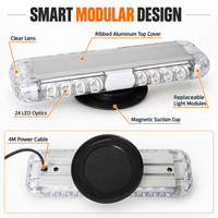 Magnetische LED Mini-Warnleuchte 24LED 360° °   Hochsichtbare Stroboskop-Notbeleuchtung Modulares Design für Bauarbeiten und Abschleppwagen