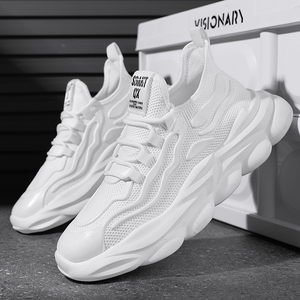Nuovo arrivo scarpe da passeggio in stile scarpe da ginnastica in pizzo lavorato a maglia da uomo scarpe sportive casual personalizzate da corsa sneakers in maglia - Product Image 5