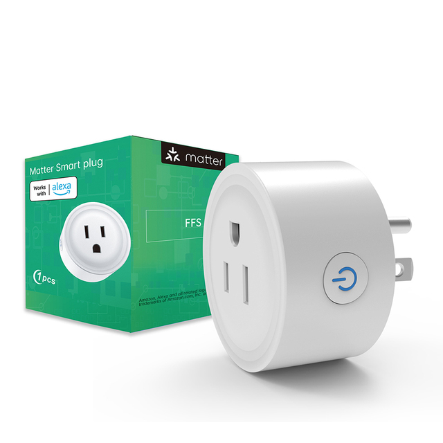 WIXWGH 10A Smart Matter WiFi Socket UK Plug Google Home/Alexa Support Homekit Sockets Plastic IP34