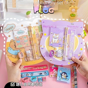 Adorable Juego de Seis Artículos Escolares para Niños para <span class=keywords><strong>el</strong></span> Regreso a Clases 2026, Lápiz, Cuaderno, Borrador, Bonito Juego de Papelería - Product Image 4
