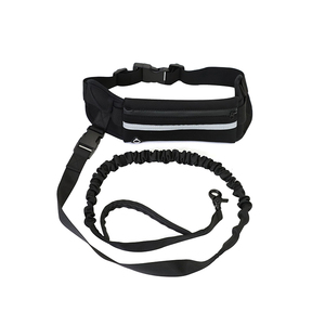 Pochette <span class=keywords><strong>de</strong></span> <span class=keywords><strong>ceinture</strong></span> en nylon à motif solide unisexe réglable avec laisse pour chien Poche d'argent durable et corde élastique - Product Image 3