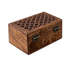 Caja de Almacenamiento de Joyas de Madera Natural con Cajones para Anillos, Aretes, Collares, Pulseras y Organización de Accesorios - Product Image 1