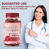 OLLI Prix de gros Marque privée Complément d'extrait de canneberge Gummies à la canneberge avec probiotiques et collagène