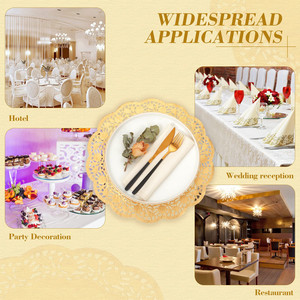 Tapetes de papel de oro blanco a prueba de grasa ecológicos <span class=keywords><strong>Doyle</strong></span> para decoración tapetes de papel REC tapetes de papel - Product Image 4