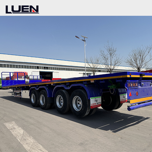 Kualitas tinggi 40ft <span class=keywords><strong>Chassis</strong></span> Flatbed Semi Trailer 4 as roda 50 ton kapasitas untuk Kontainer transportasi - Product Image 5