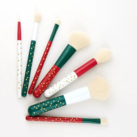Ensemble de pinceaux cosmétiques véganes compacts pour une application de maquillage en déplacement, produit de beauté en marque privée, vente en gros