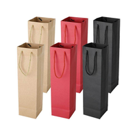Emballage cadeau de luxe en carton recyclable écologique personnalisé pour bouteilles de vin/champagne, avec poignée longue, option de logo personnalisé