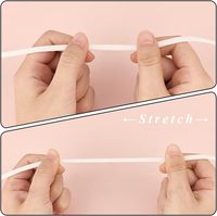 Cordon élastique plat en nylon et spandex blanc de 5 mm, souple et extensible, en rouleau pour couture, artisanat, bijoux, macramé, nœuds, perlage, bricolage, 20 verges