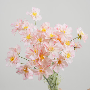 Fleurs artificielles roses en soie, branche unique, arrangement floral décoratif pour la maison, décoration de vitrine ou de bureau - Product Image 1