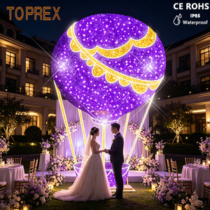Grande Pallone Aerostatico 3D LED Commerciale con Motivo Luminoso, Scultura Viola Impermeabile per Esterni, Ideale per Matrimoni, Giardini e <span class=keywords><strong>Cortili</strong></span> - Product Image 1