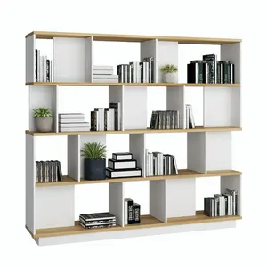 Kantoor Woonkamer Boekenplank Houten Boekenkast Meubelen Stalen Houten Boekenplank Opslag Decoratieve Houten Boekenkast