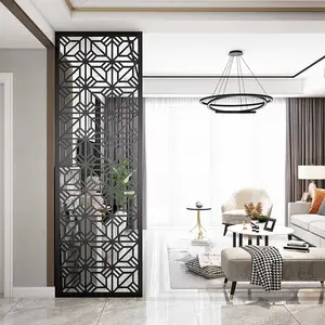 Pantalla decorativa de lujo para interiores, Partición de pared de diseño nórdico personalizado, de acero inoxidable templado