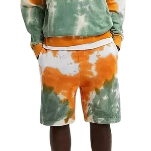 Conjunto Deportivo para Hombre, Sudadera con Capucha y Pantalones Cortos de Algodón con Estampado Tie-Dye - Product Image 2