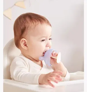 防止手指吮吸柔软超轻硅胶蘑菇婴儿出牙安抚玩具3个月 +