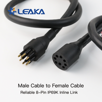 Conector Subacuático Compatible con SubConn de 8 Pines, Cable Macho-Hembra, IP69K, Hermético, Chapado en Oro, Conector Circular Submarino para Aguas Profundas