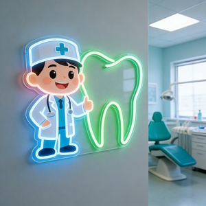 Enseigne néon LED personnalisée pour dentiste, motif dents souriantes, éclairage néon pour clinique dentaire, décoration murale - Product Image 3