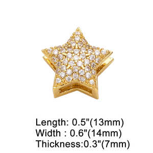 ASJEWELRY 트렌디 CZ 크리스탈 작은 별 십자가 참 장식 팔찌용 구리 금도금 십자가 장신구 제작 재료 Chma260 - Product Image 4