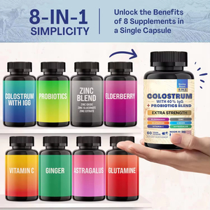 VitaHall High Quality Bovine <strong>Colostrum</strong> <strong>Capsules</strong> with Probiotics for Gut Health Support-Adult Use 60 <strong>Capsules</strong> - Product Image 4