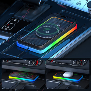 Base de Carga Inalámbrica RGB de 15W para Coche, Cargador Magnético Inalámbrico para <span class=keywords><strong>iPhone</strong></span> 17 16 15 Pro Max y Samsung S26 S25 - Product Image 6