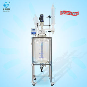 Лабораторный стеклянный реактор с кожухом из нержавеющей стали, 1, 2, 3, 5, 10, 20, 30, 50, 100, 150, 200 литров, цена - Product Image 1