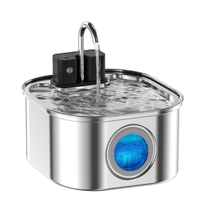 3.2L Stainless Steel Pet Water Dispenser Eco-Friendly Lithium Battery Wireless <b>Cat</b> Water <b>Feeder</b> Window Solid - Product Image 1