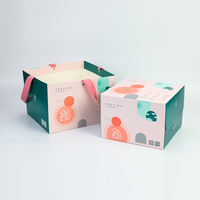 Boîte à gâteau en papier écologique de qualité alimentaire avec poignée, emballage pour boulangerie pour gâteau, biscuit, bonbon, pâtisserie