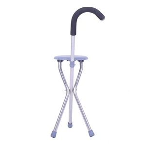 Canne de marche pliable triangulaire en acier inoxydable pour personnes âgées, épaisse et robuste, argentée S-01 - Product Image 3