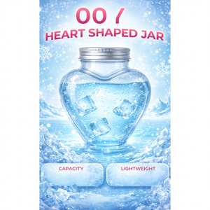 500ml for PET Heart-Shaped <b>Plastic</b> Bottle with Screw <b>Cap</b> for Soda and Milk Tea - Product Image 1