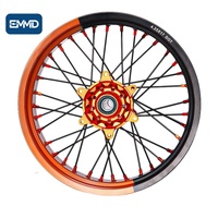 Ensemble de roues à rayons Supermoto de 17 pouces, jante en aluminium haute résistance, compatible avec KTM EXC SXF SX XC, pour conversion de moto tout-terrain en Supermoto