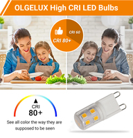 Ampoule LED G9 2,5W 200LM, capsule en céramique PC, lampe AC220-240V 2700-6500K, base G9, lumière LED en forme de maïs pour l'éclairage de lustre domestique