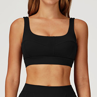 Bra Olahraga Yoga Plus Size Bernapas dengan Logo Custom, Kerah U, Jahitan 3D, Spandex/Nylon, untuk Fitness, Lari, dan Workout Wanita