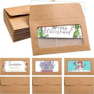 Petites enveloppes en papier kraft avec fenêtre, sacs de rangement pour reçus et documents - Product Image 1