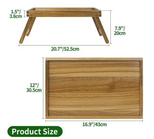 Plateau <span class=keywords><strong>de</strong></span> <span class=keywords><strong>lit</strong></span> en acacia, plateau <span class=keywords><strong>de</strong></span> petit-déjeuner en bois avec pieds pliables, plateau <span class=keywords><strong>de</strong></span> <span class=keywords><strong>lit</strong></span> pour manger et ordinateur portable, plateaux <span class=keywords><strong>de</strong></span> repas pour chambre à coucher - Product Image 2