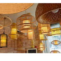 Lampe suspendue minimaliste en bambou et rotin Lampe suspendue en osier Lustres modernes et lampes suspendues