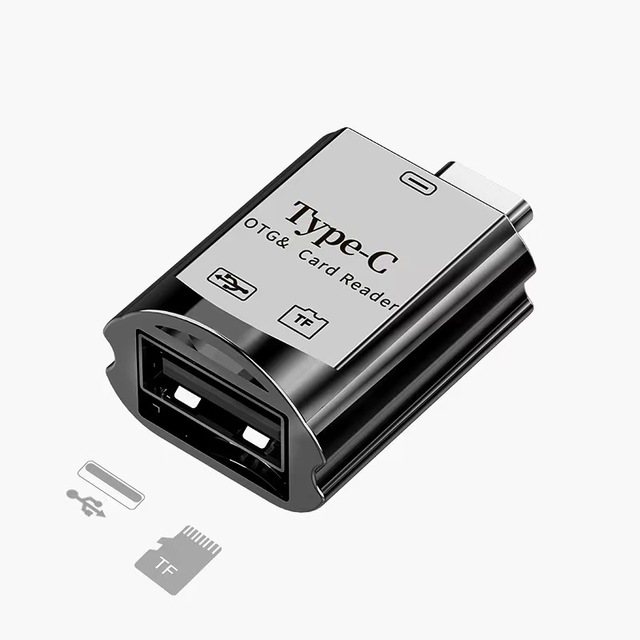 OTG Type C Male to Female USB C to TF Card Reader Adapter