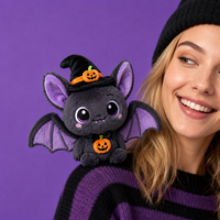 Peluche Mascotte Diable d'Halloween Personnalisée à Porter sur l'Épaule, Adorable Poupée en Peluche pour les Événements de Bonbons ou Farces