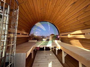 Sauna de Barril Panorámica Tradicional de Madera de Cedro Canadiense para 4-6 Personas en Venta - Product Image 5