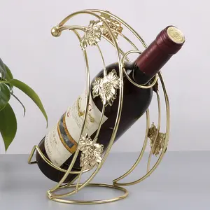 Portabottiglie per vino a bottiglia singola in metallo artistico a forma di luna, regali e accessori per vino perfetti per gli amanti del vino