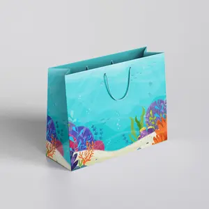 Passen Sie Ihr eigenes Logo Kleidung Verpackung Papiertüten Großhandel Dessous Shopping Geschenk verpackung Einkaufstaschen