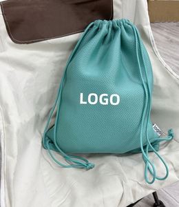 Factory Price Custom logo Mesh Bag Nylon <b>Draw</b> String <b>Storage</b> Bag Sandwich Mesh Drawstring Bag - Product Image 1
