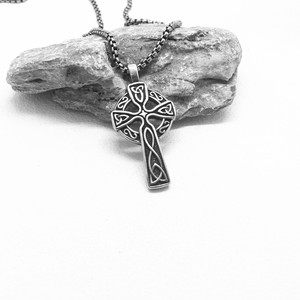 yunnique Celtic <b>Cross</b> Pendant Necklace Stainless Steel Unisex Fashion Jewelry 316L Metal <b>Chain</b> For Men Women Trendy Design - Product Image 3