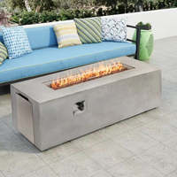 Table de foyer rectangulaire au propane/gaz naturel Mgo 60 cm avec chauffage de 60 000 BTU pour le chauffage extérieur