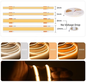 <span class=keywords><strong>LED</strong></span> <span class=keywords><strong>COB</strong></span> Flex Flexible tira de luz suave cadena iluminación lineal DC24V 10M 20 metros caída de voltaje lámpara autoadhesiva ambiental 384 - Product Image 2