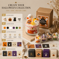 Vela Aromática Personalizada de Calabaza Fantasma de Halloween en Frasco de Vidrio con Etiqueta Privada OEM, Regalo Artesanal para Decoración del Hogar