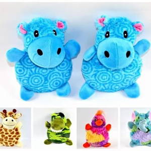 Роскошные классические плюшевые игрушки для собак: прочные пищащие игрушки для прорезывания зубов и жевания, милый дизайн в виде животных (бегемот, олень) - Product Image 1