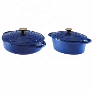 Cocina de Inducción Premium, juego de utensilios de cocina de hierro fundido esmaltado, cazuela con sartén para parrilla, 6 uds. - Product Image 4