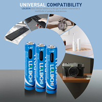 Batterie Li-ion rechargeable USB 1,5 V AAA 1100 mWh, cellules à faible autodécharge longue durée pour jouets et télécommandes