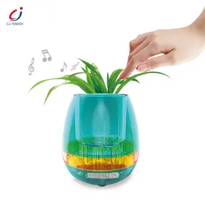 प्लास्टिक स्मार्ट प्रौद्योगिकी स्पर्श बुद्धिमान सेंसर संयंत्र पियानो संगीत फूल बर्तन के साथ प्रकाश